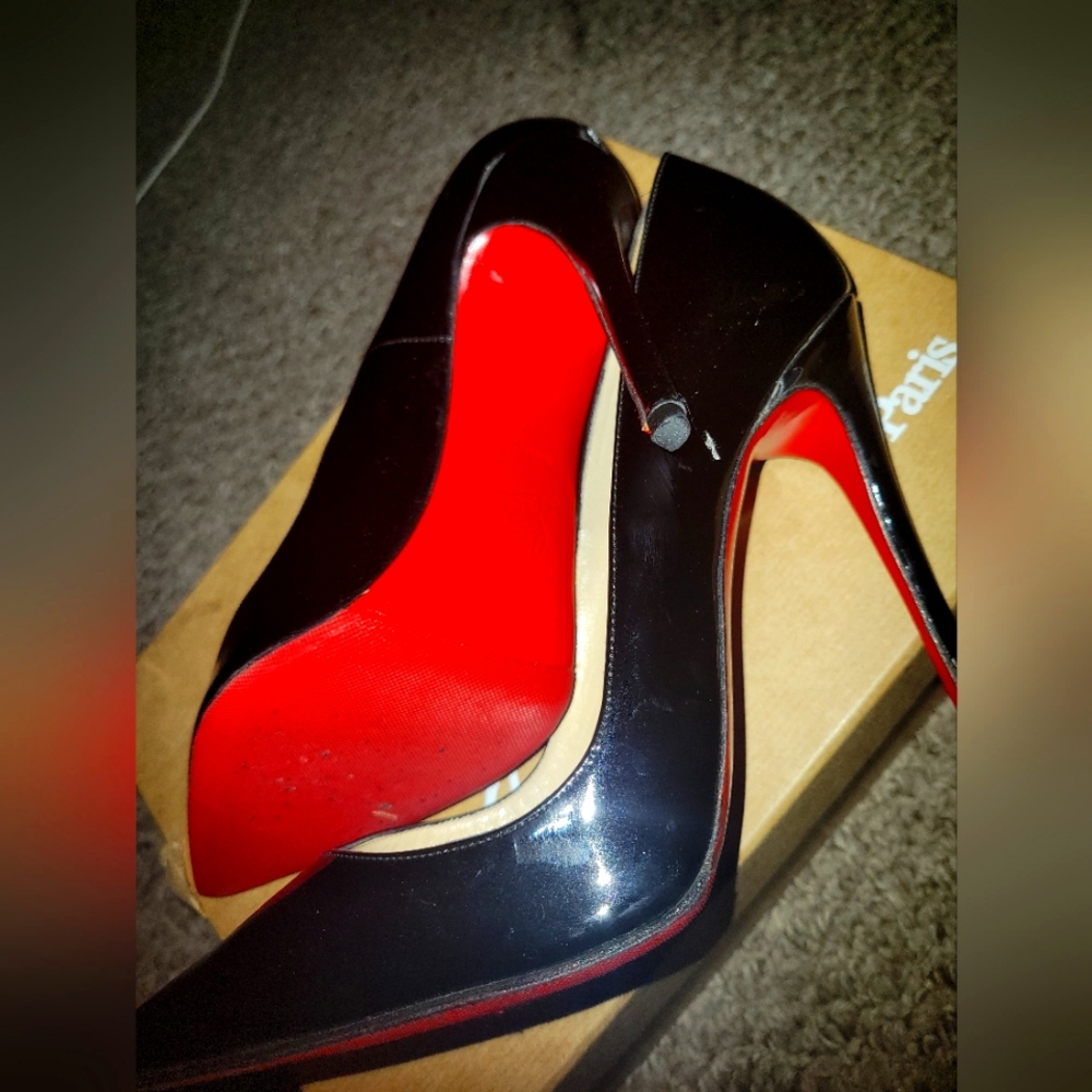 Christian Loubs I had bottom protector put on shoe to avoid scratches  Auth.